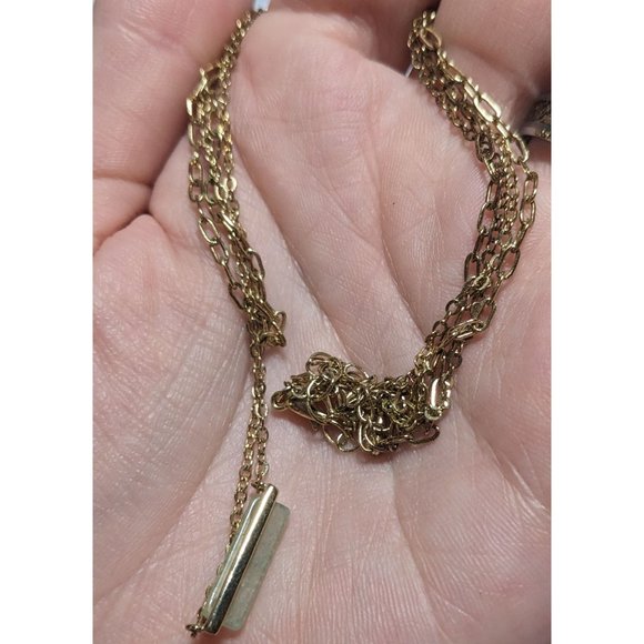 Minimalist Layered Chain Stone Necklace - Picture 4 of 7